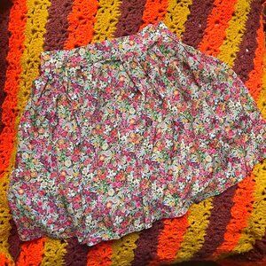 NWT silk ditsy floral pink multi color mini skirt